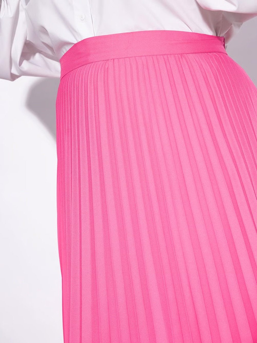 H&M Fan Pleated Pink Midi Skirt